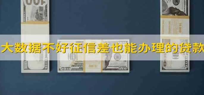 大数据不好征信差也能办理的贷款