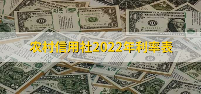 农村信用社2022年利率表，各类型利率一览