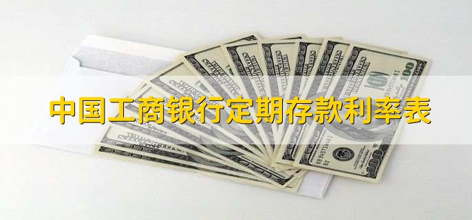 中國工商銀行定期存款利率表，有以下三種利率