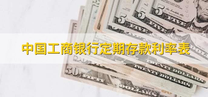 中國工商銀行定期存款利率表，有以下三種利率