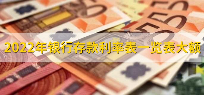 2022年银行存款利率表一览表大额，各行大额存款利率一览