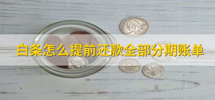 白条怎么提前还款全部分期账单，有以下三点